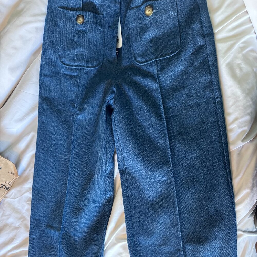 Sézane Emilio Trousers Denim Blue Size 2 NWT - Picture 6 of 11